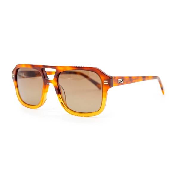 NEW WMP EYEWEAR women's sydney bold retro aviator sunglasses in wood grain - Picture 1 of 7